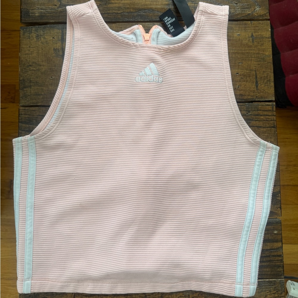 Adidas Zippable Ribbed Tank Top Size M